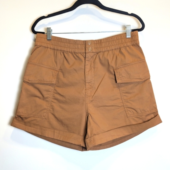 Sanctuary Camel Brown Cargo Pocket Rolled Hem Shorts Size 30 - Picture 1 of 6